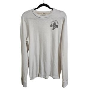 Abercrombie & Fitch Vintage Y2K Muscle Long Sleeve Crew T-Shirt  M White Cotton
